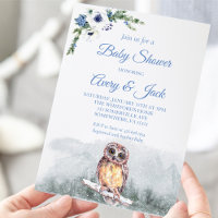 Chá de fraldas Azul da Coruja de Neve de inverno C