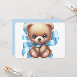 Convites Chá de fraldas Azul do Urso Teddy
