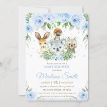 Chá de fraldas Azul-Floral de Animais da Austrália