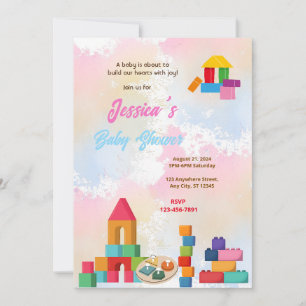 Convites Chá de fraldas Baby Blocks