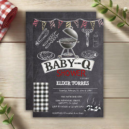 Convites Chá de fraldas Baby-Q Grill Chalkboard