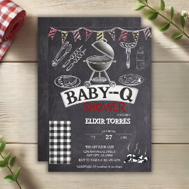 Convites Chá de fraldas Baby-Q Grill Chalkboard