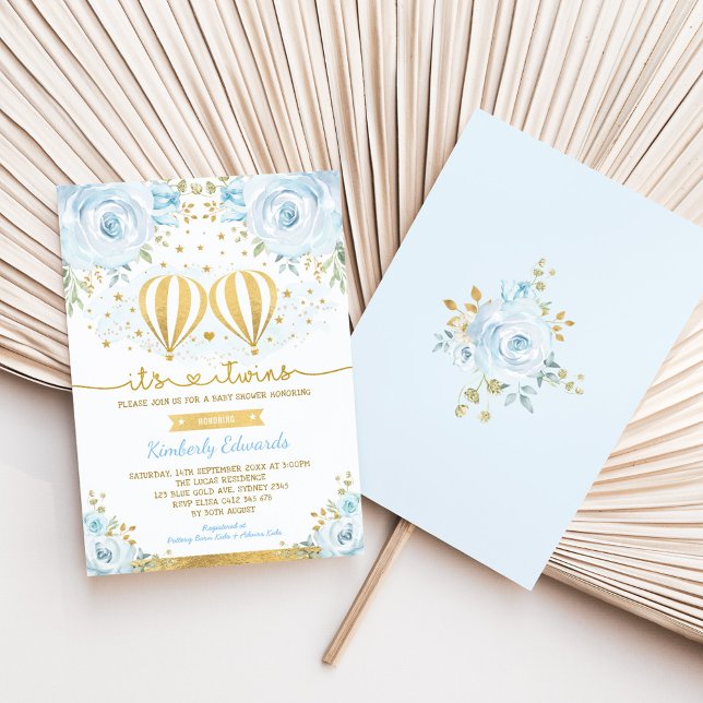 Convites Chá de fraldas Balão de Ar Quente para Meninos Dou (Criador carregado)