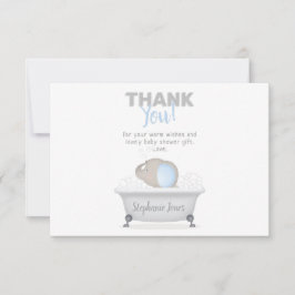 Convites Chá de fraldas Bath Boy do Baby Elephant