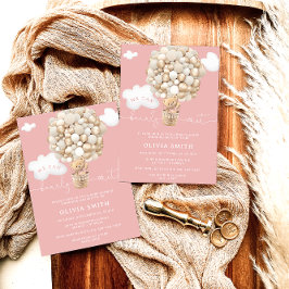 Convites Chá de fraldas Bear Balão de Ar Quente