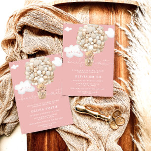 Convites Chá de fraldas Bear Balão de Ar Quente