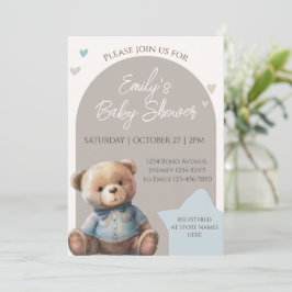 Convites Chá de fraldas Bear Modern Boho