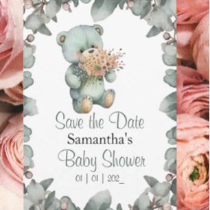 Convites Chá de fraldas Beary Cute Boy