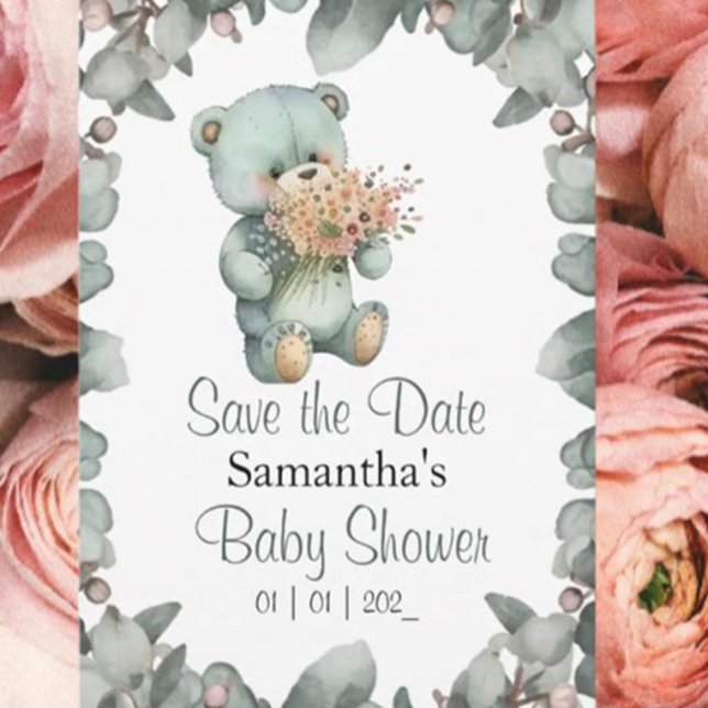 Convites Chá de fraldas Beary Cute Boy (Celebrate the joy of new beginnings with our "It's a Boy" baby shower invitation! )