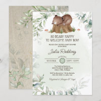 Chá de fraldas Beary Happy Woodland Forest Bear Bo