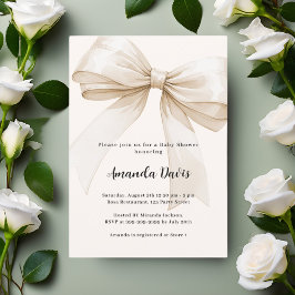 Convites Chá de fraldas bege neutro em relação ao gênero do