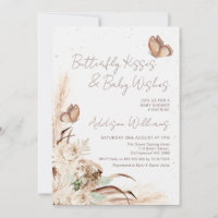 Chá de fraldas Beige Boho Floral Butterly Kisses