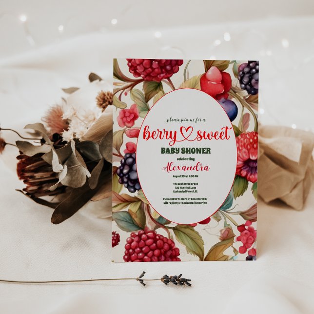 Convites Chá de fraldas Berry Sweet (Criador carregado)