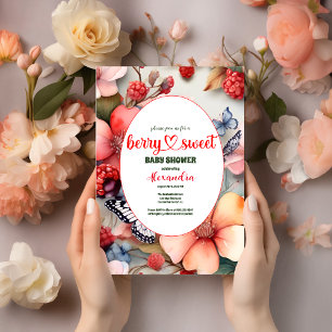 Convites Chá de fraldas Berry Sweet