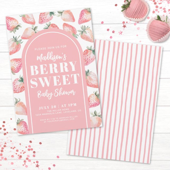 Convites Chá de fraldas Berry Sweet (Berry Sweet Baby Shower Invitation )