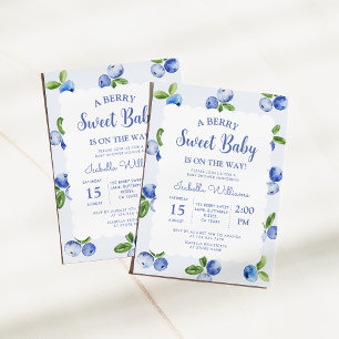 Convites Chá de fraldas Berry Sweet Blueberry Boy