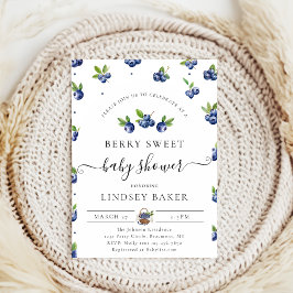 Convites chá de fraldas Berry Sweet de mirtilo