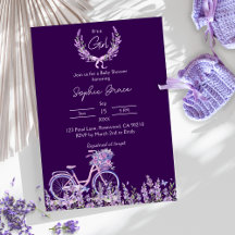 Chá de fraldas Bicicleta de Lavanda Floral Roxo