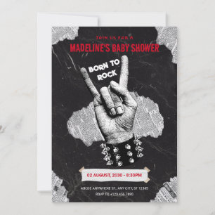 Convites Chá de fraldas Black Rock