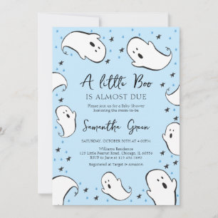 Convites Chá de fraldas Blue A Little Boo