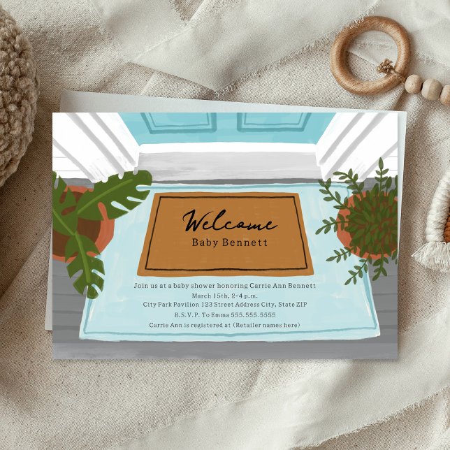 Convites Chá de fraldas Blue Boy da Porta do Bebê (Criador carregado)