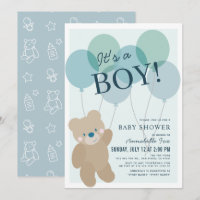 Chá de fraldas Blue Boy do Urso de Teddy