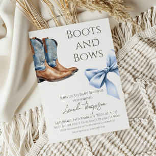 Convites Chá de fraldas Blue Boy do Western Boots e Arcos