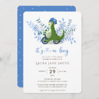 Chá de fraldas Blue Foliage de Dinossauro Verde