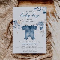 Chá de fraldas Blue Jean Denim Sweet Boy