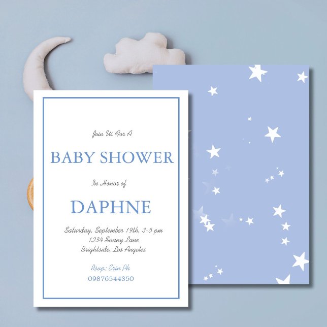 Convites Chá de fraldas Blue Stars (Criador carregado)