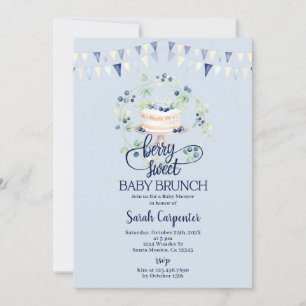 Convites Chá de fraldas Blueberry Baby Brunch