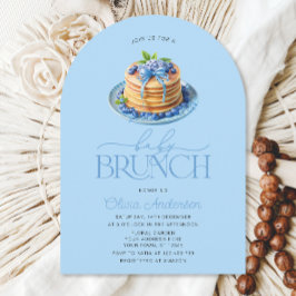 Convites Chá de fraldas Blueberry de Pancake Baby Brunch