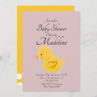 Chá de fraldas Blush de Pato de Borracha com Cor d