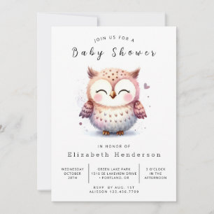 Convites Chá de fraldas Bohemian Chic Owl