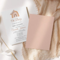 Chá de fraldas Bohemian Floral Rainbow Pink Pastel