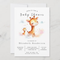 Chá de fraldas Bohemian Printable Giraffe