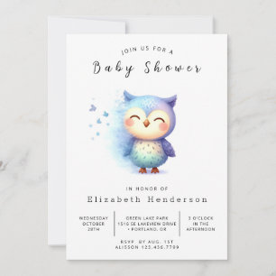 Convites Chá de fraldas Bohemian Wild Owl
