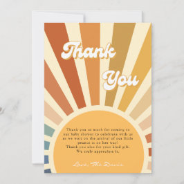 Convites chá de fraldas Boho Chá dos anos 70, Sol boêmia