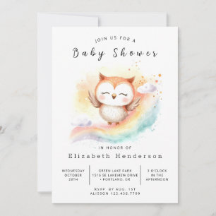 Convites Chá de fraldas Boho Classic Owl
