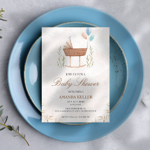 Convites Chá de fraldas Boho Cute Leaf Cardinle Boho