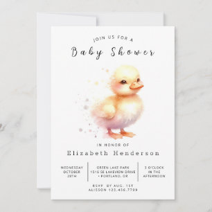 Convites Chá de fraldas Boho Digital Duck