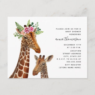 Convites Chá de fraldas Boho Mama + Baby Giraffe