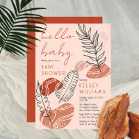 Chá de fraldas Boho Minimalista Terracotta Blush H
