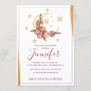 Convites Chá de fraldas Boho Moon