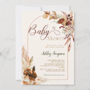 Convites Chá de fraldas Boho Pampas Grass