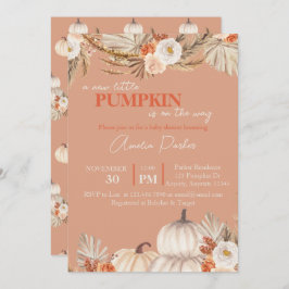 Convites Chá de fraldas Boho Pumpkin