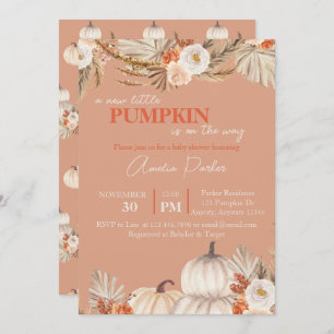 Convites Chá de fraldas Boho Pumpkin