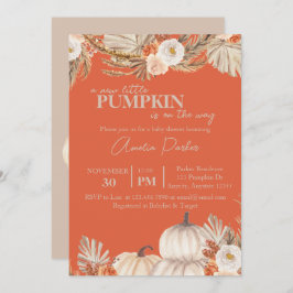 Convites Chá de fraldas Boho Pumpkin