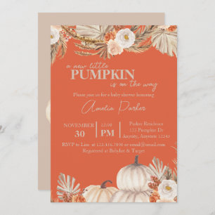 Convites Chá de fraldas Boho Pumpkin