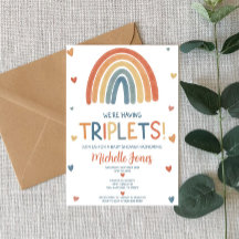 Chá de fraldas Boho Rainbow Triplets